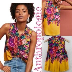 Anthropologie Multicolor Floral Blouse